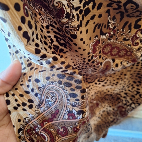 Leopard Print Paisley Skirt - Picture 6 of 8